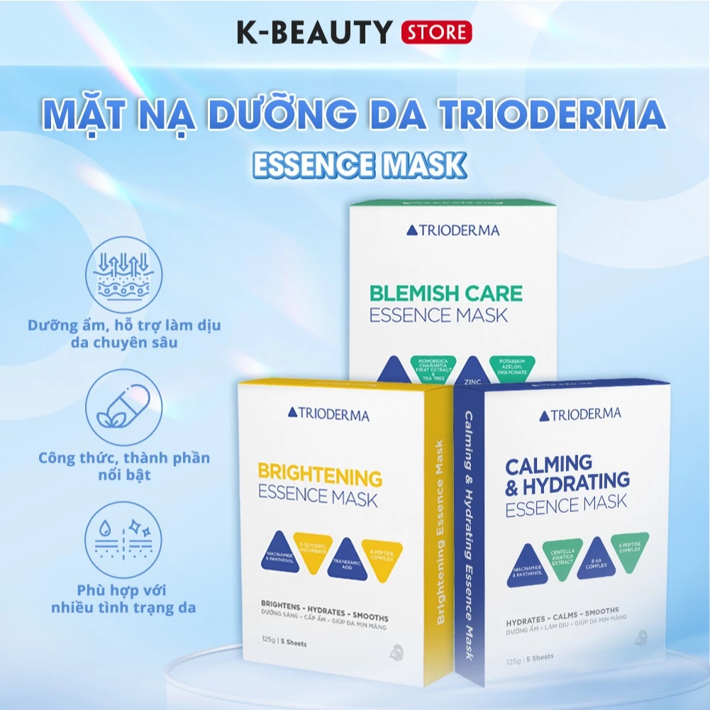 Mặt Nạ Trioderma Essence Mask Làm Dịu, Cấp Ẩm, Dưỡng Sáng Da Cải Thiện Tình Trạng Da Mụn.