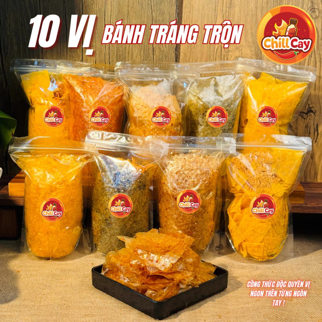 Bánh Tráng Tỏi Cay Malay CHILLCAY  Bánh Tráng Trộn Sẵn 500g và 200g Vị Chua,Cay Công Thức Độc Quyền - Snack Đồ Ăn Vặt