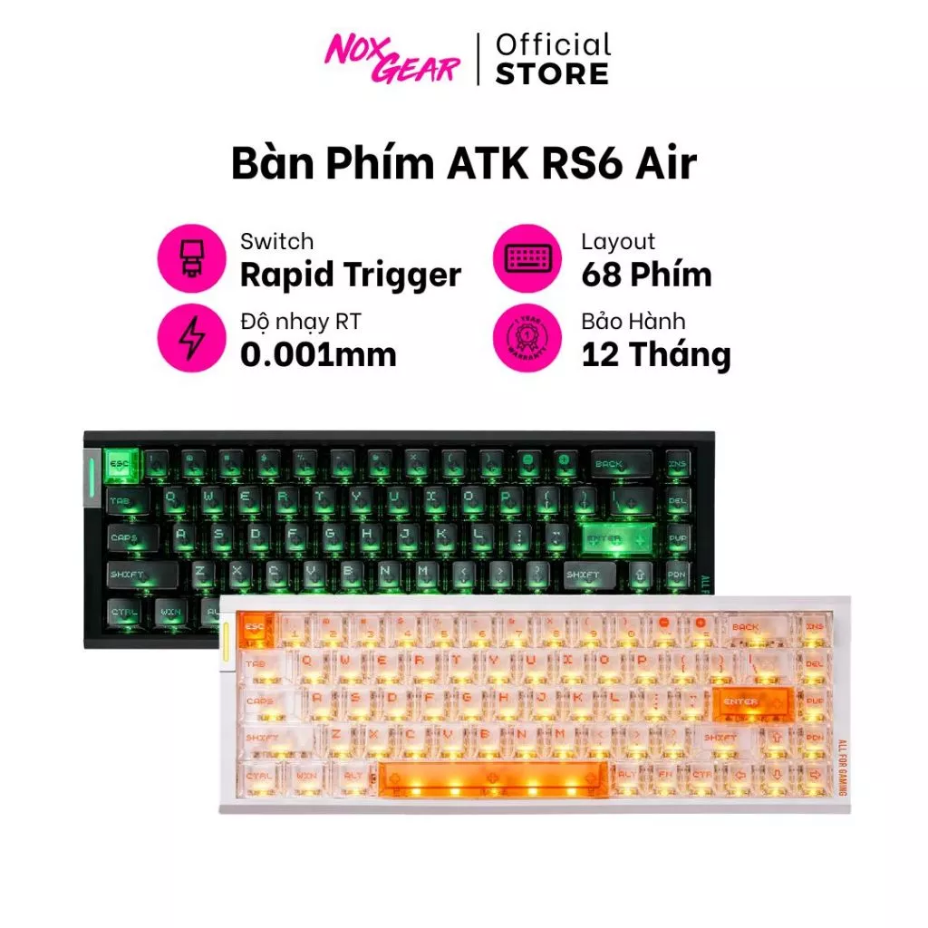[GIAO NGAY] Bàn Phím Rapid Trigger ATK RS6 Air - Chính hãng 100% - BH 12 Tháng
