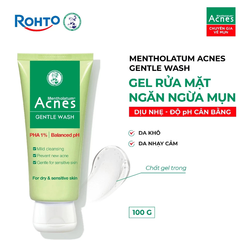 Sữa rửa mặt ngăn ngừa mụn dạng gel Acnes Gentle Wash 100g