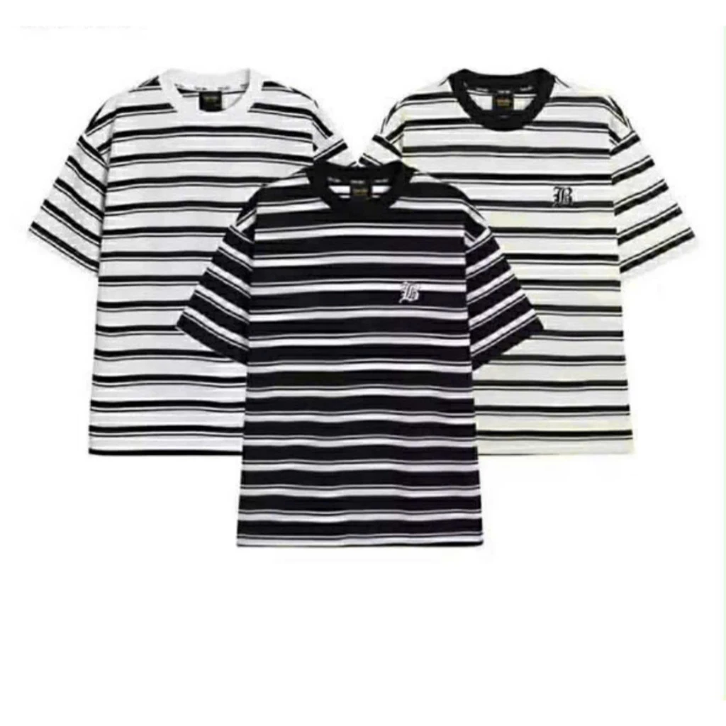 Áo Thun kẻ sọc nam nữ  IN CHỮ ( FB)  cổ tròn tay ngắn CAMASTORE M20A