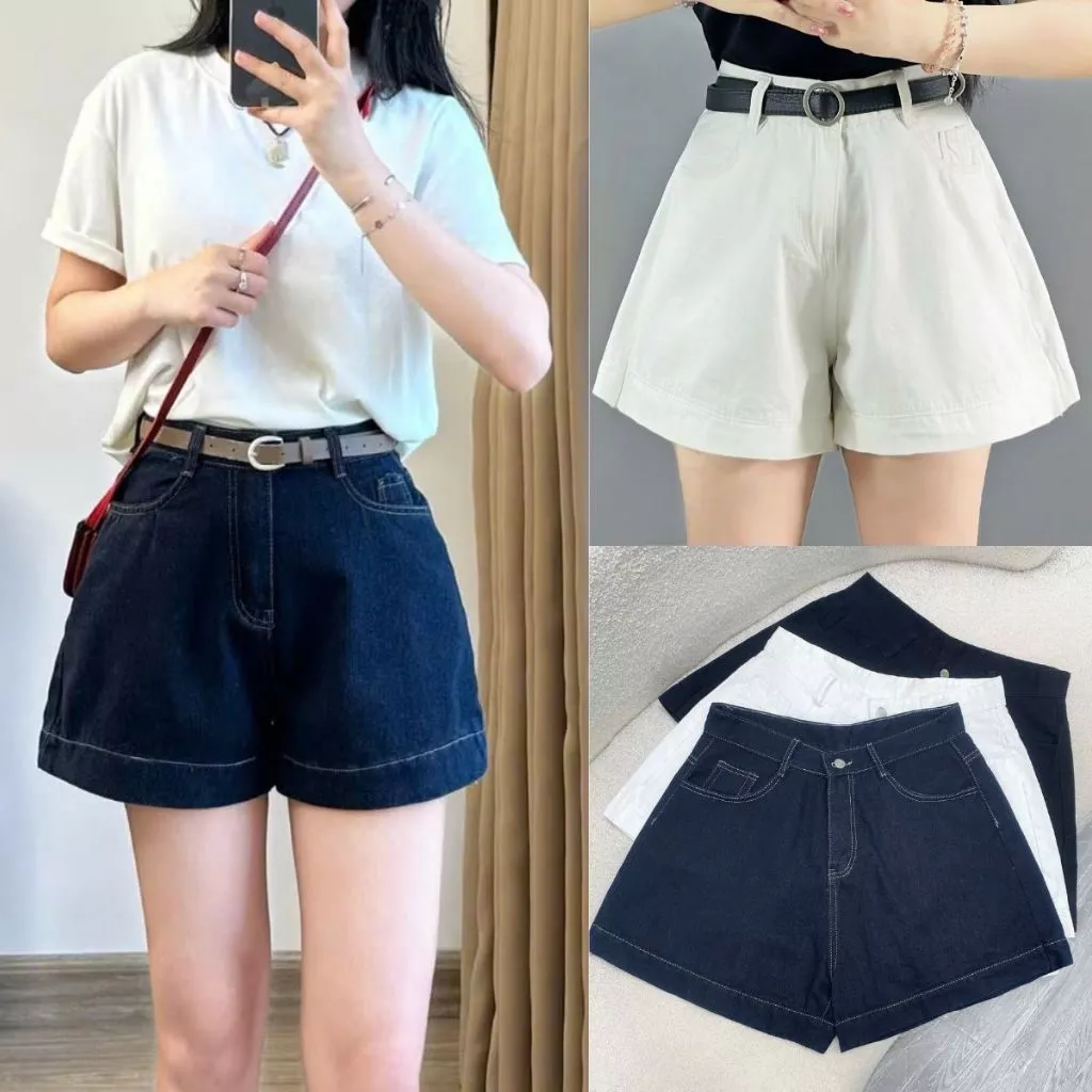 Quần Đùi Bigsize Nữ Dáng Ngố Lật Lai Năng Động Vải Jean/Denim/Kaki Cho Chubby Q559/J6