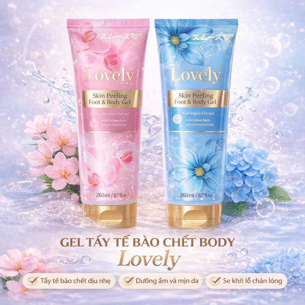 [SALE HOT] Gel Tẩy Tế Bào Chết Lovely 260ML Giảm Sần Da Mụn Lưng Sáng Da Mịn
