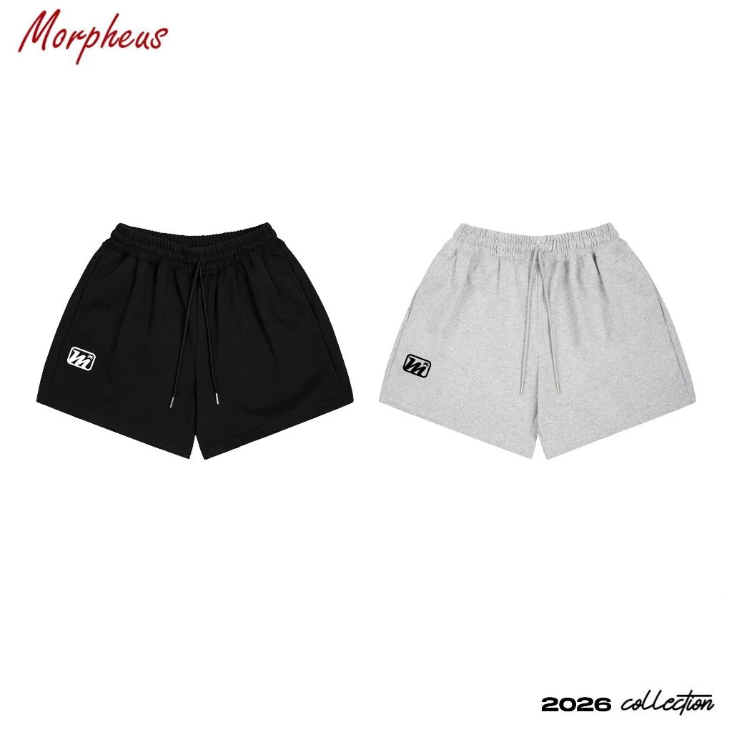 Quần Short Nỉ Nam Nữ LocalBrand Morpheus Thêu Logo, Form TRÊN GỐI ỐNG RỘNG, Cotton Thoáng Mát