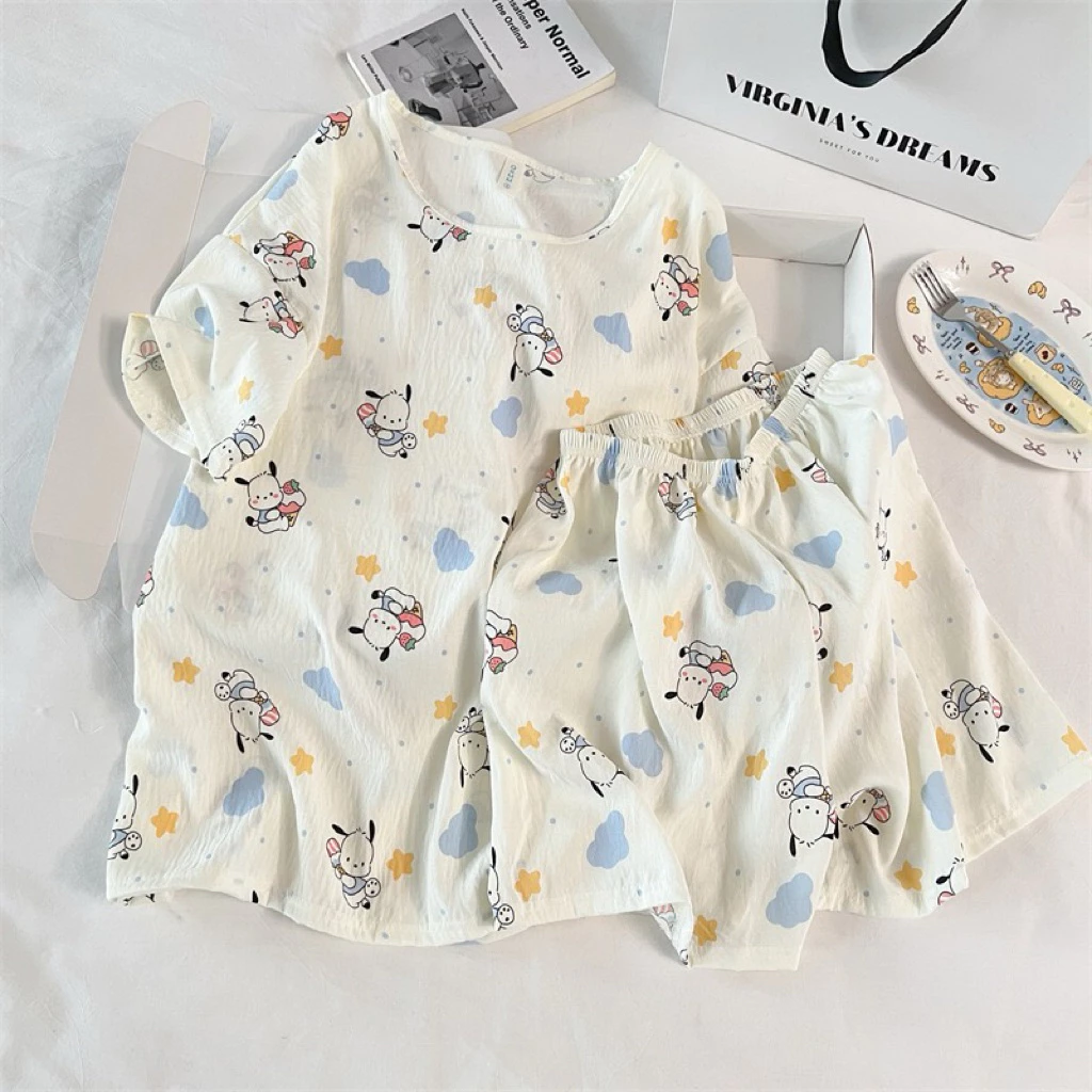 Bộ đùi cổ tròn basic mặc nhà siêu mát