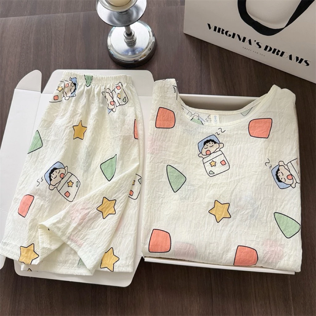 Set đùi cổ tròn comfy mặc nhà siêu thích