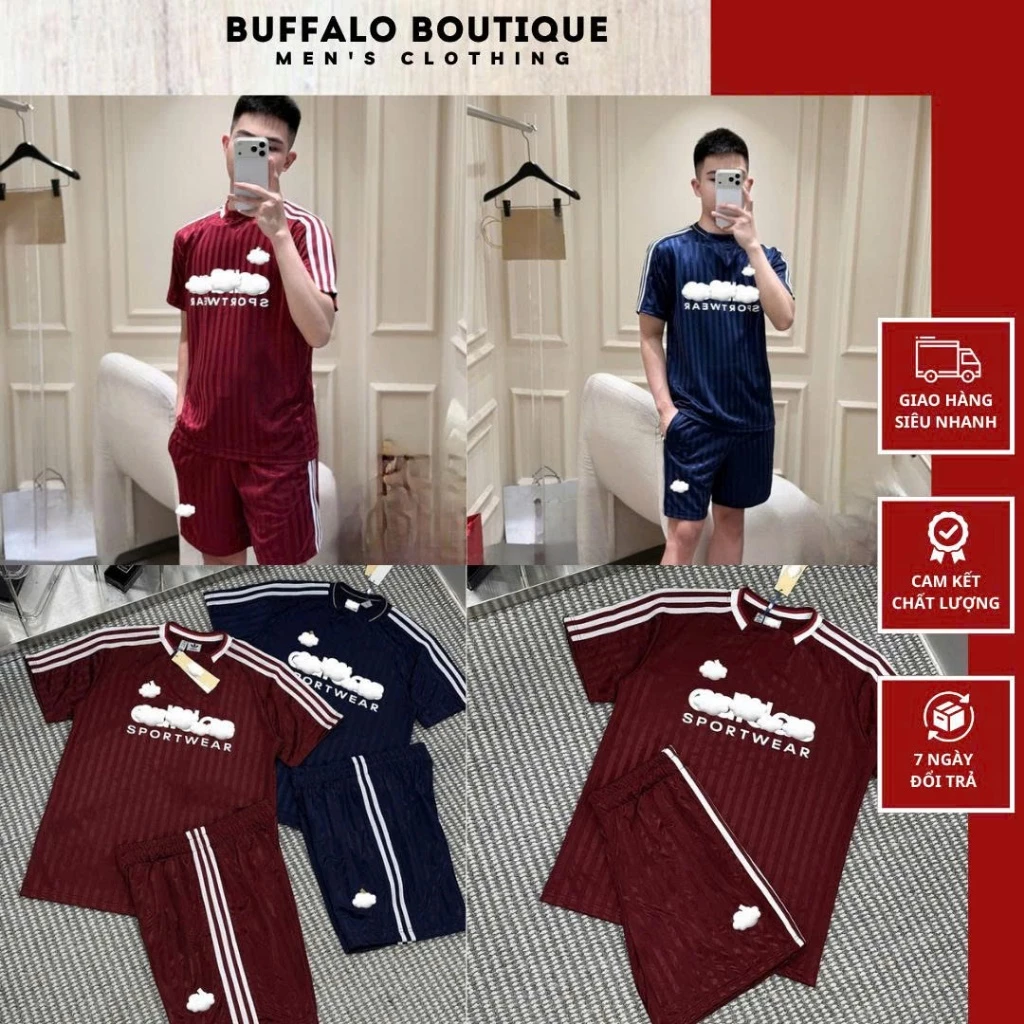 Bộ Quần Áo Nam Mùa Hè Chất Cotton Thể Thao Cao Cấp - Bộ Cộc Hè Nam Nữ Sport Dập Cao Su Siêu Đẹp
