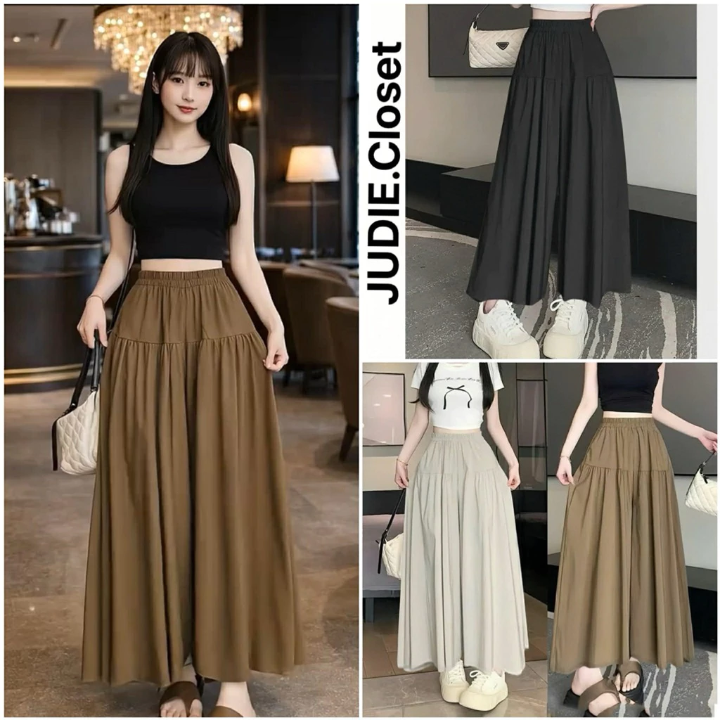 Quần Ống Rộng Chất Đũi Mềm Mát Thấm Hút Hôi Kiểu Ống Xoè Basic dễ mặc mùa hè JUDIE.Closet