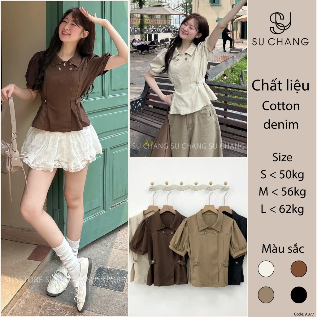 Áo Sơ Mi Cổ Bẻ Tay Bồng Bo Eo Lưng Chun MA8770 KENCO Thời Trang Nữ