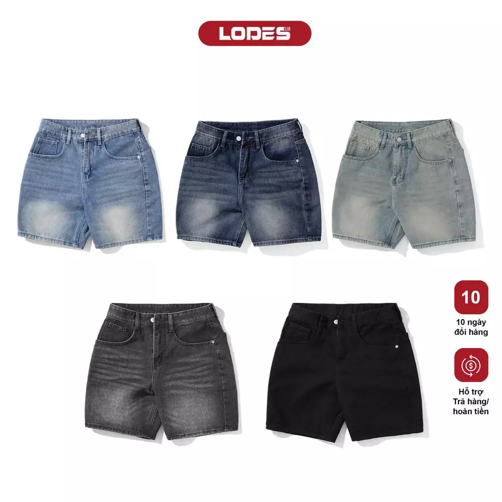 Quần Đùi Jeans Nam LODES CLUB Chấ Denim Cao Cấp, Quần Ngắn Tôn Dáng Nam, Thích Hợp CHo Mùa Hè Short