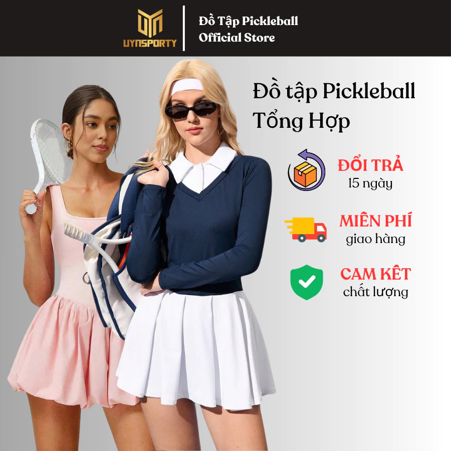 Váy Pickleball Nữ UYNSPORTY Xếp Ly Thể Thao, Váy Tập, Váy Tennis, Bộ Đồ Pickleball Nữ [1]