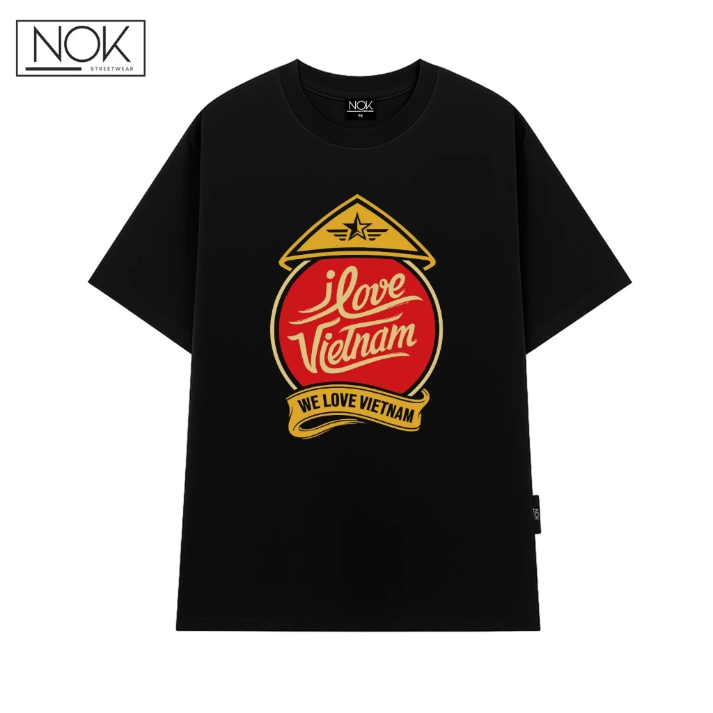 Áo thun unisex form rộng "I LOVE VIỆT NAM",chất liệu cotton mềm mịn thoáng mát NOK-NS068