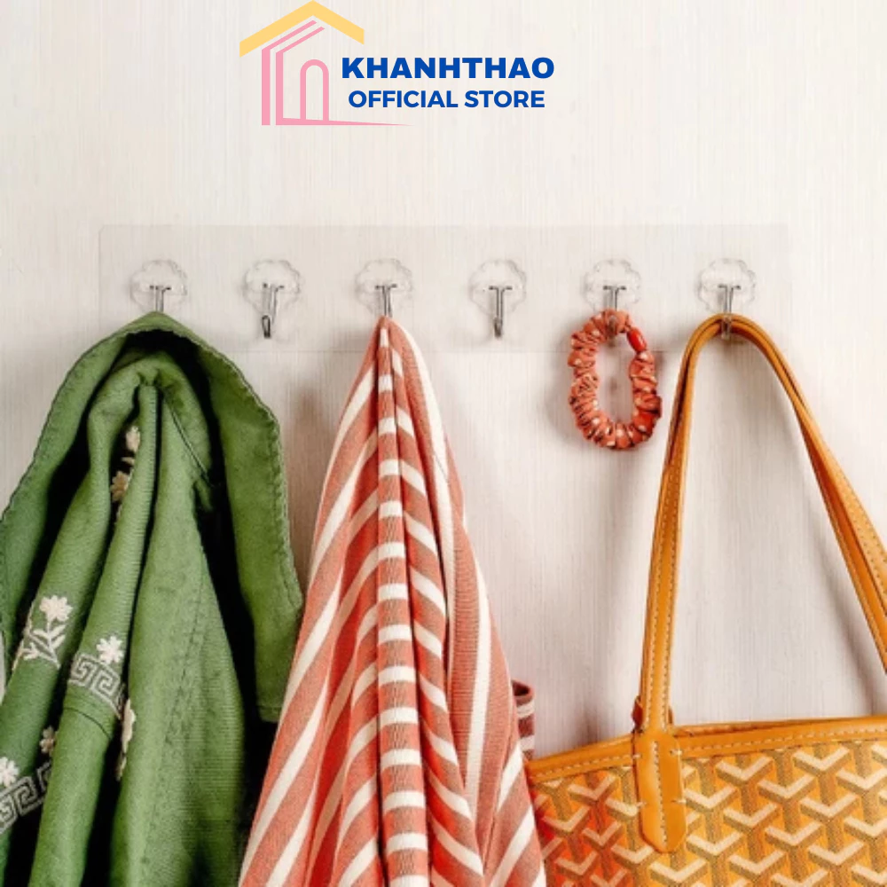 Móc Treo Dán Tường 6 Móc Didooglt Liền Mạch Chịu Lực Tốt Trong Suốt Treo Đồ Đa Năng - Tiện Lợi