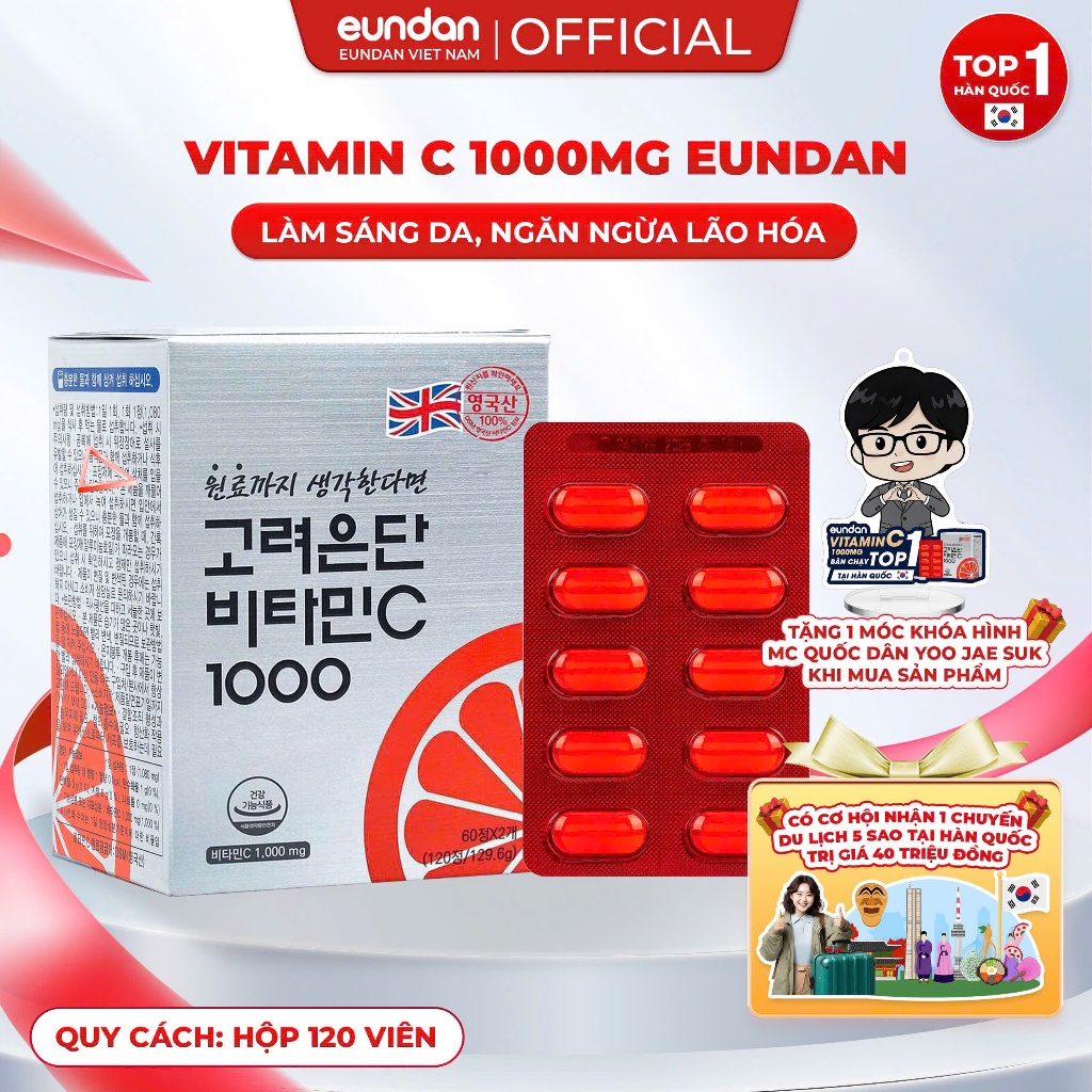 Viên Uống Eundan Vitamin C Hàn Quốc Giúp Tăng Cường Hệ Miễn Dịch Làm Đẹp Da…