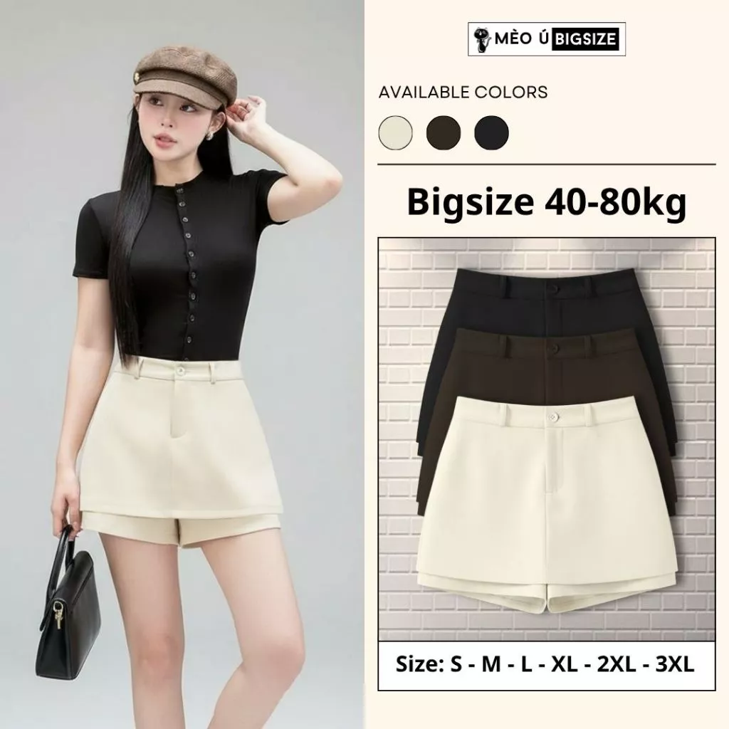 Quần váy nữ BIGSIZE Mèo Ú chân váy ngắn chữ A cạp cao tôn dáng dễ phối đồ phong cách Hàn Quốc 594