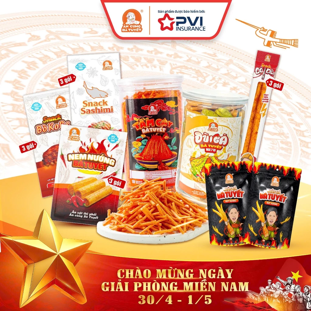 Combo NHẬP HỘI: 2 chân gà + 1 hũ đùi gà mix 7 + 1 hũ tăm cay truyền thống + 3 shashimi + 3 cột điện +  3 bò kobe + 3 nem