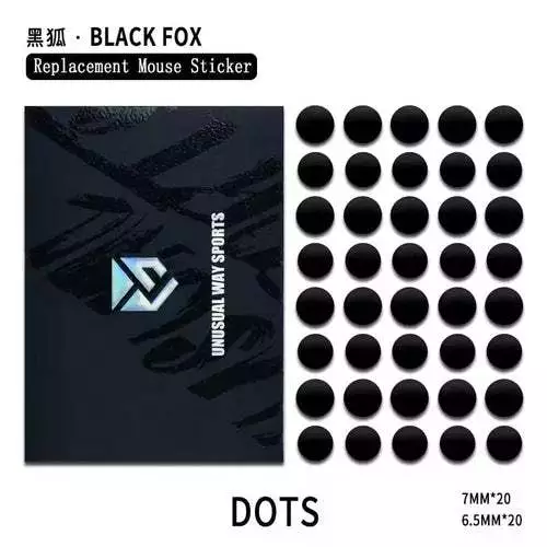 Miếng dán Feet chuột Unusual Way Black Fox - Loại Control Kiểm soát chậm  – Feet UPE dot skates