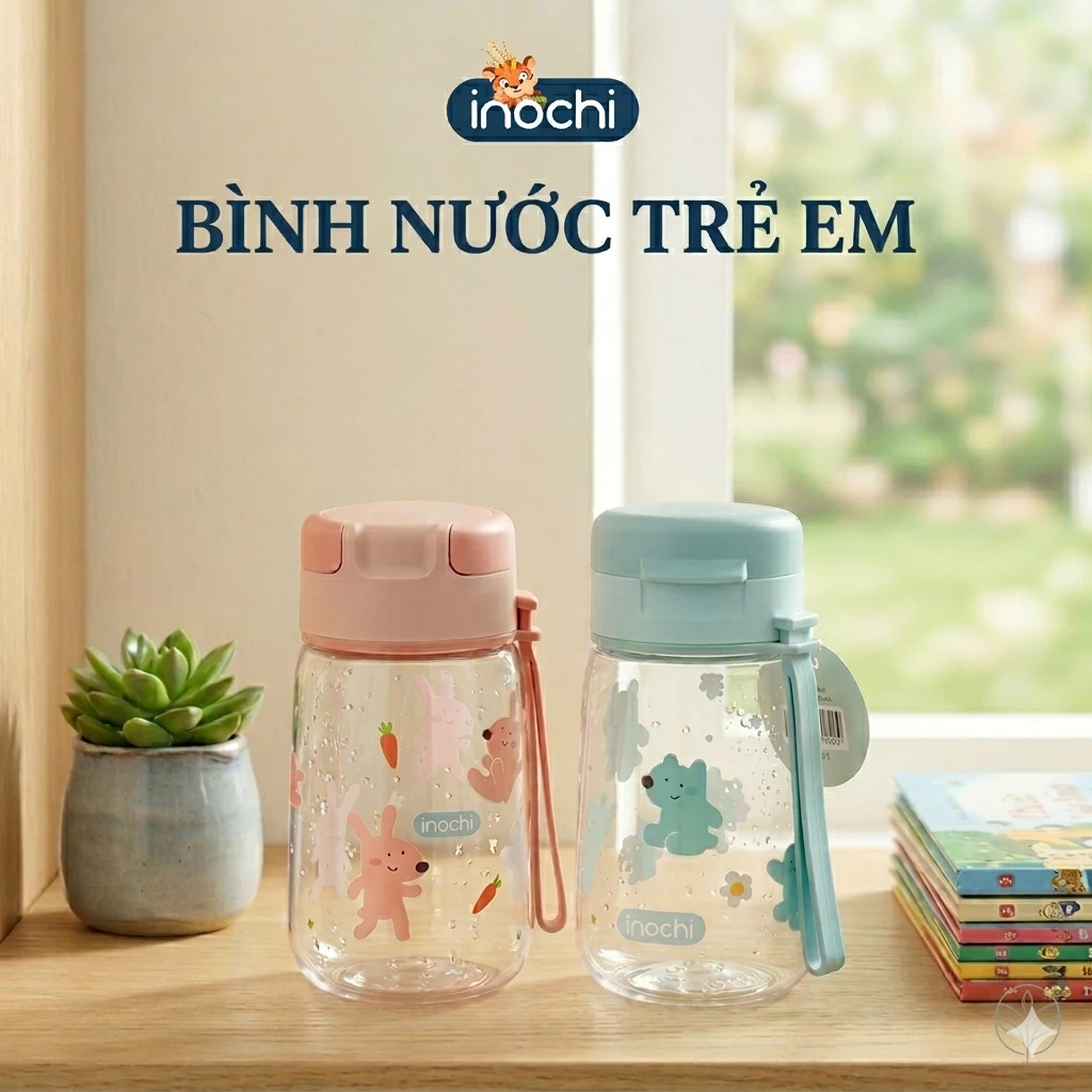 [ 350ml ] Bình Nước Cho Bé Goki Hero INOCHI Chịu Nhiệt An Toàn Không Có BPA