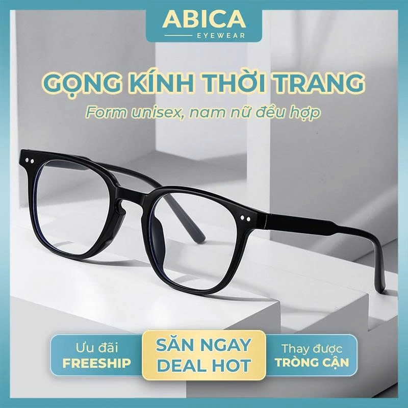 Gọng kính cận nữ nam mắt kính không độ phong cách Hàn Quốc chống tia UV và ánh sáng xanh thay được tròng cận bền đẹp 088