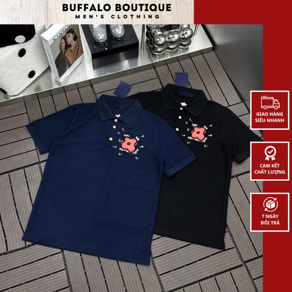 Áo Polo Nam Thêu Hình Thuyền Bên Ngực Siêu Nét - Polo Nam Nữ Thêu Logo Sau Áo Cao Cấp