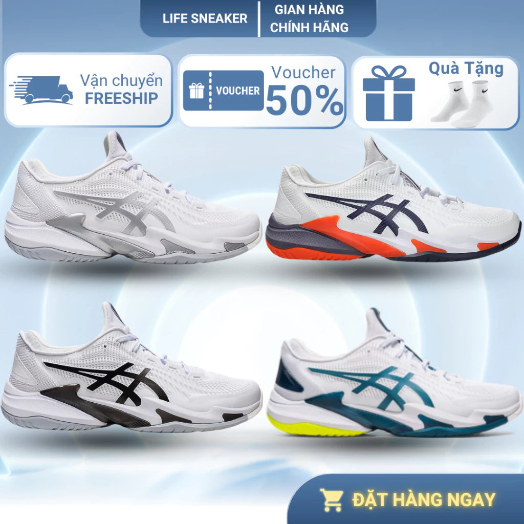 [Chính Hãng] Giày Thể Thao Sneaker_Asics Court FF 3 Novak Training/Pickleball/Tennis, unisex nam nữ - LIFE.SNEAKER