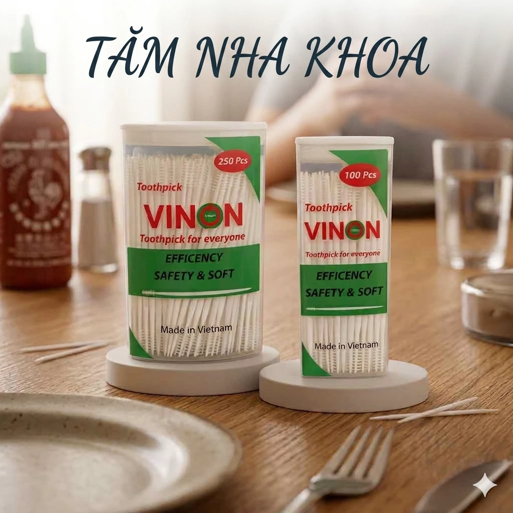 Tăm chỉ nha khoa Vinon, tăm xỉa răng bằng nhựa cao cấp, an toàn tuyệt đối cho răng miệng của bạn