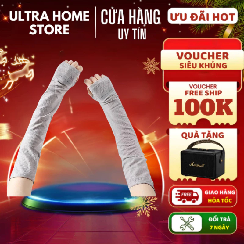 Găng tay chống nắng xỏ ngón – co giãn 4 chiều, thoáng mát