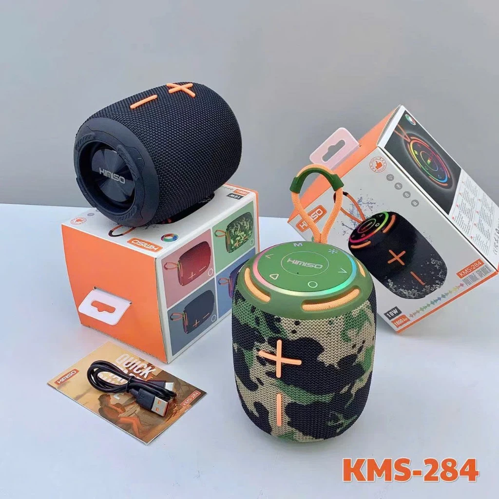 Loa Bluetooth KMS-284 40w bass căng bombox âm thanh tốt led 3 bên có EQ