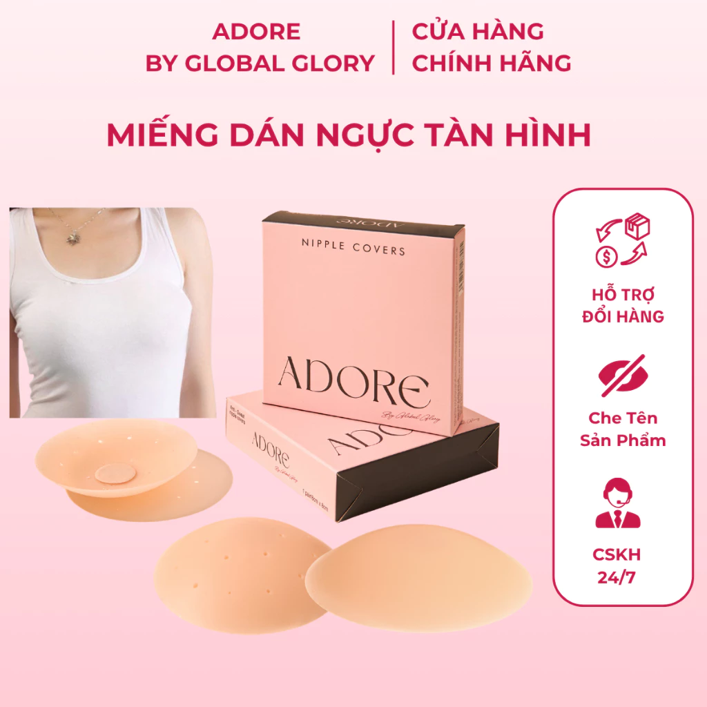 [KOC] Miếng Dán Ngực Adore Silicone Cao Cấp – Chống Rơi, Chống Mồ Hôi, Tự Dính Tự Nhiệt – Tái Sử Dụng Nhiều Lần