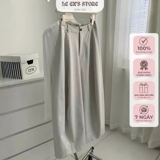 Quần Ống Suông Nữ Kaki Nhật Cao Cấp – Quần Dài Ống Rộng Tôn Dáng, Form Chuẩn, Thời Trang