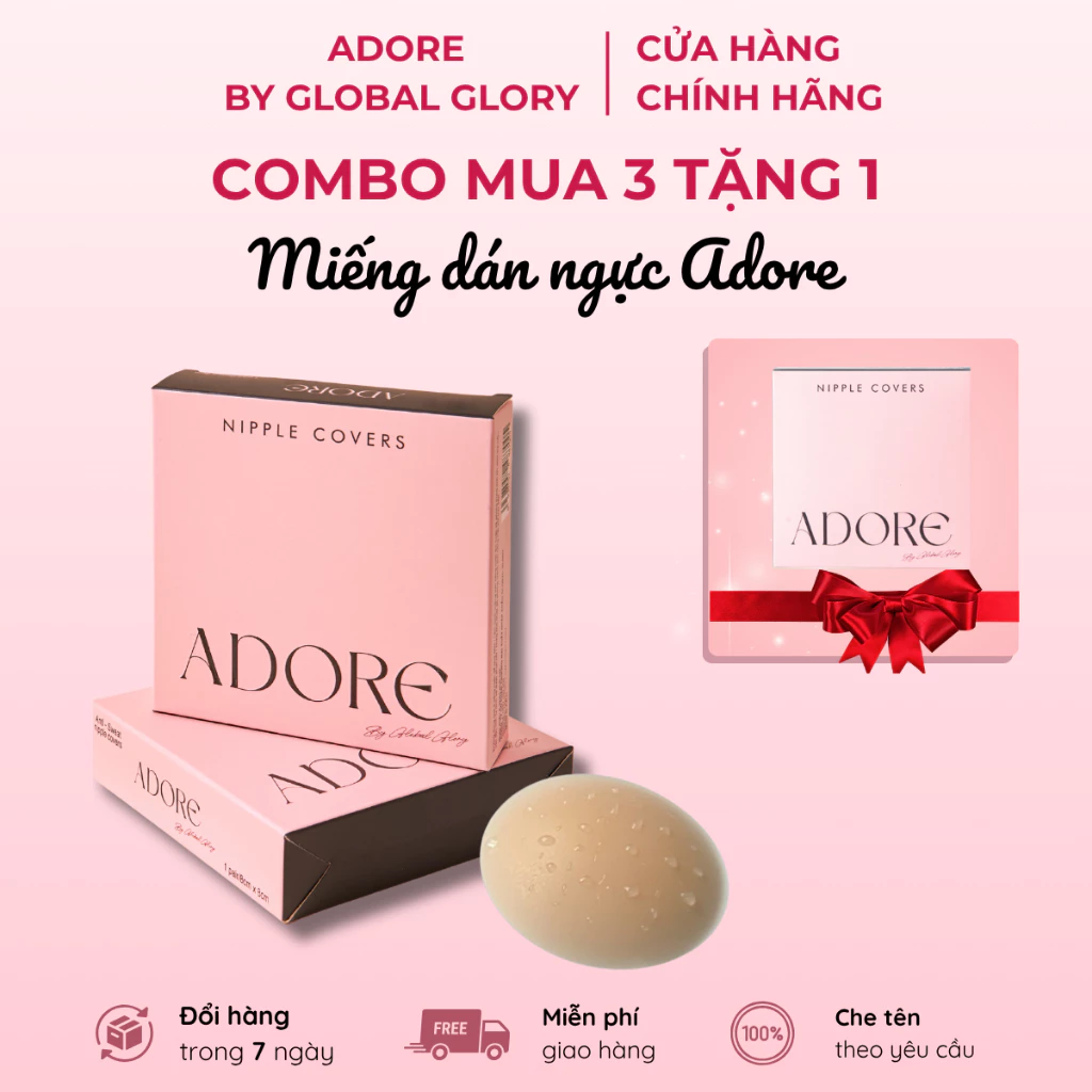[KOC] Combo mua 3 tặng 1 - Miếng dán ngực Adore có keo, miếng dán ngực silicon tàng hình Adore cao cấp