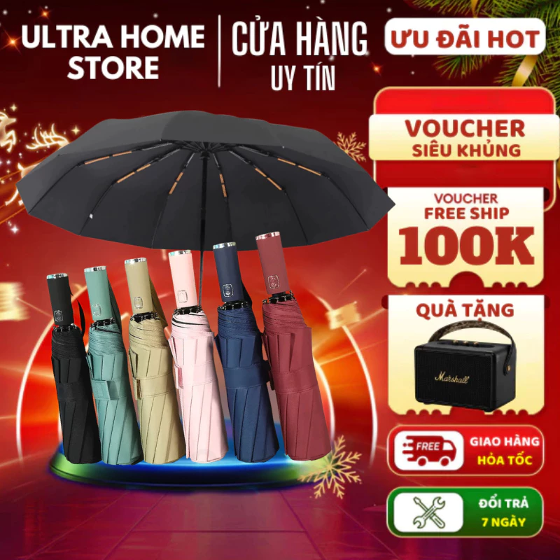 Ô Dù Che Nắng Chống Tia UV DIDOOGLT - Dù Gấp Gọn 2 Lớp Che Mưa, Che Nắng Nhỏ Gọn Tiện Lợi