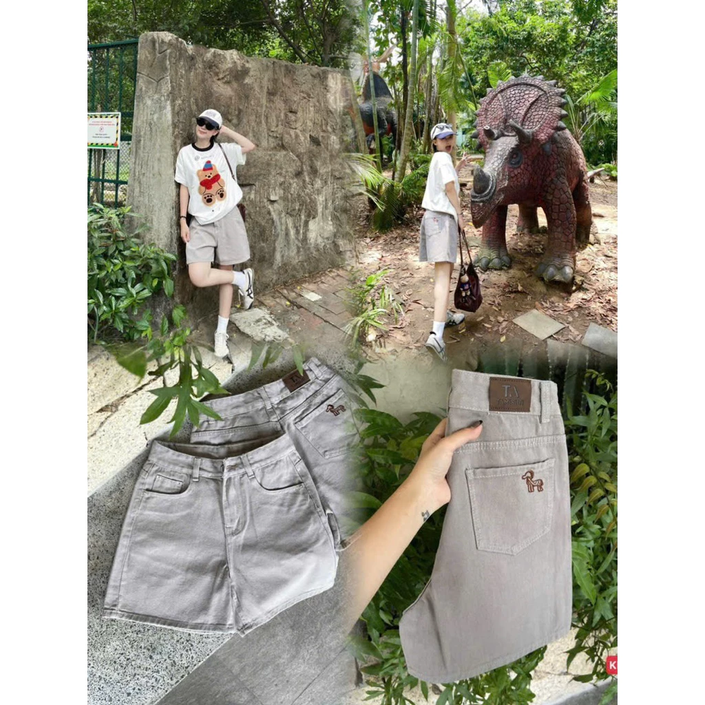 Quần Sọt Jean Ngố Thêu Túi QC.Jean Không Giản.Đủ Size S/M/L( J05 - Quần sọt jean ) N 200