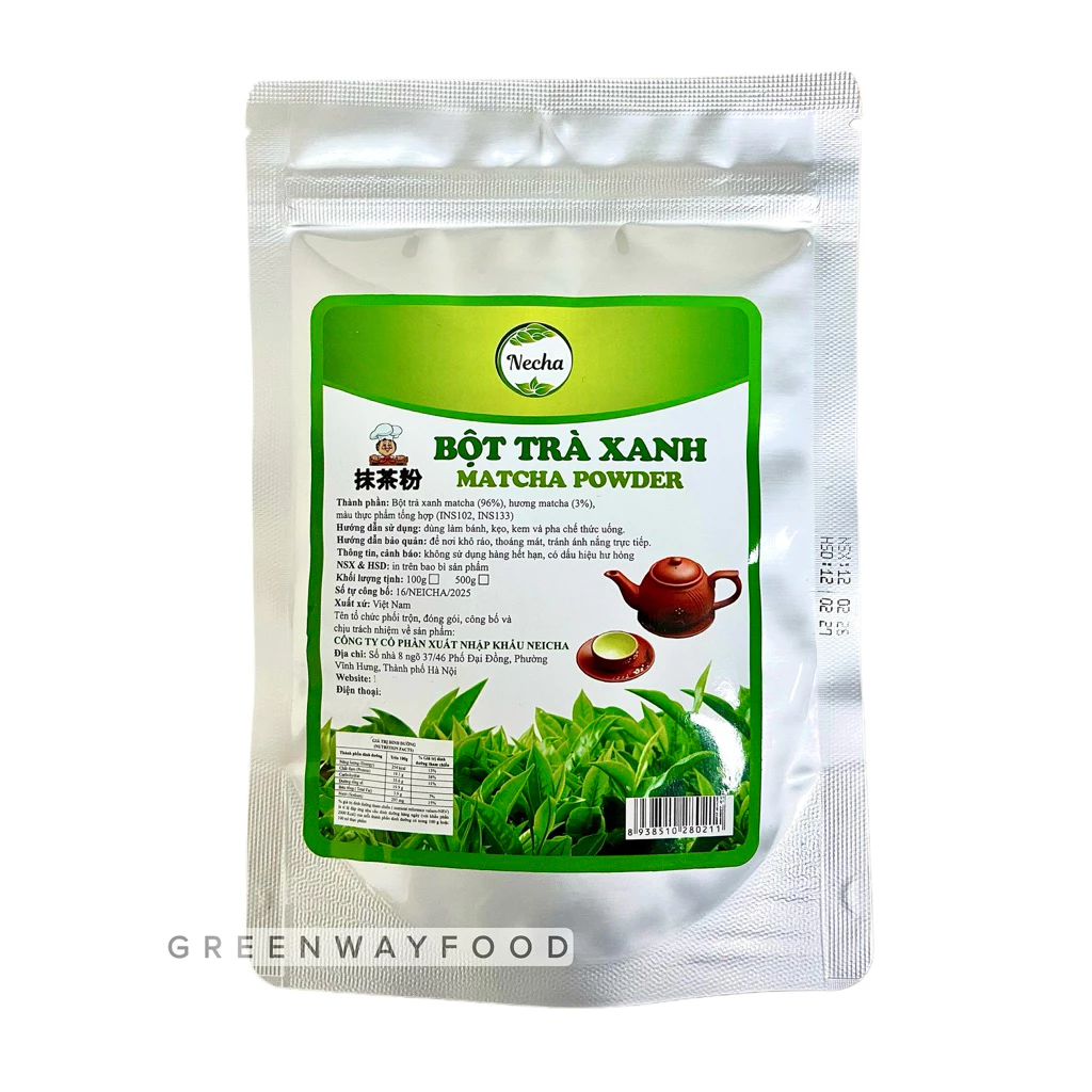 Bột trà xanh matcha Necha túi 100g