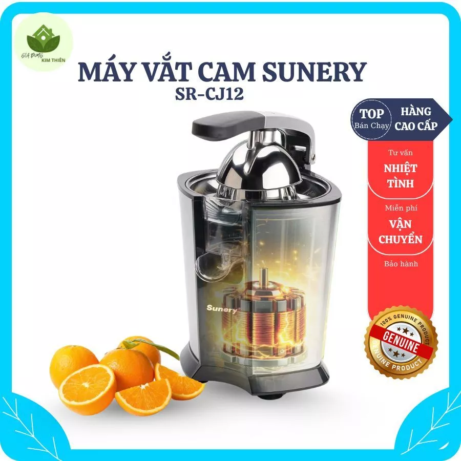 Máy Vắt Cam Sunery SR-CJ12 Công Nghệ Tự Đảo Chiều, Lưới Lọc Bã Thông Minh Giữ Trọn Vitamin Nước Ép - Gia Dụng Kim Thiên