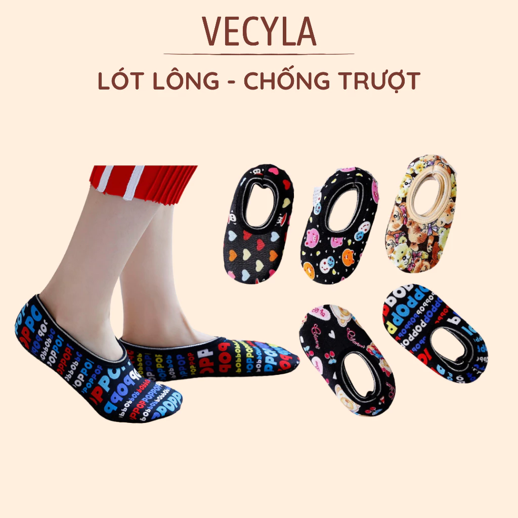 Hài nỉ lót lông VECYLA chống trượt nam nữ (giày nỉ nhung)