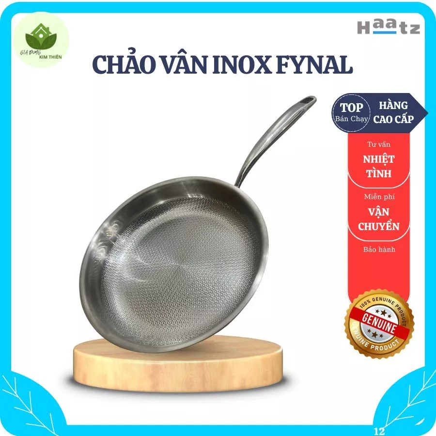 Chảo Vân Inox Fynal Fn-PL128 Công Nghệ Nano Không Cần Tôi Chảo, Đáy Từ Dày Dùng Mọi Loại Bếp - Gia Dụng Kim Thiên