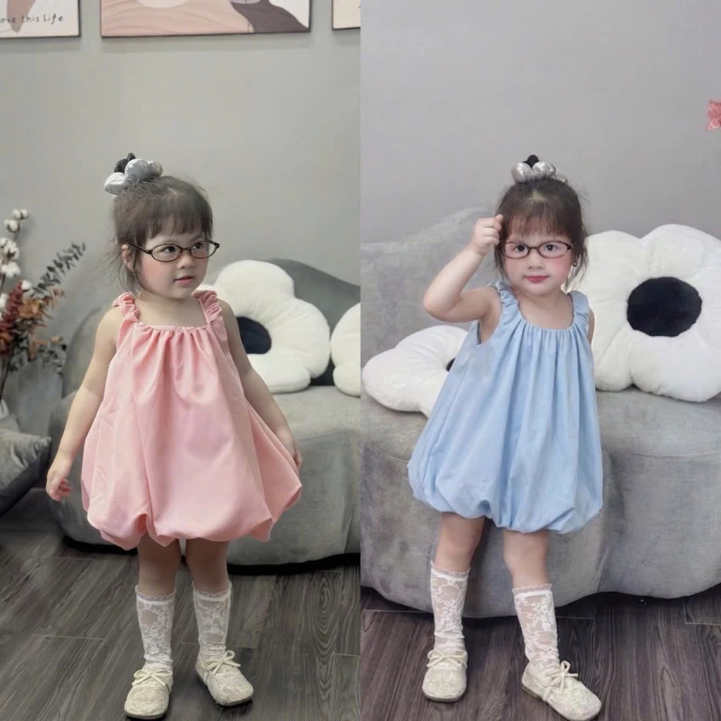 [Deal Hời ] M8 ~Váy sát nách nhún vai dáng bí ngô dáng xuông xinh yêu cho bé gái diện đi chơi ,đi du lịch (9-30kg)