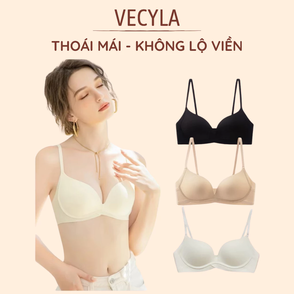 Áo ngực nữ VECYLA đúc su không gọng A 2223, áo lót nữ mút mỏng mềm mịn tôn vòng 1