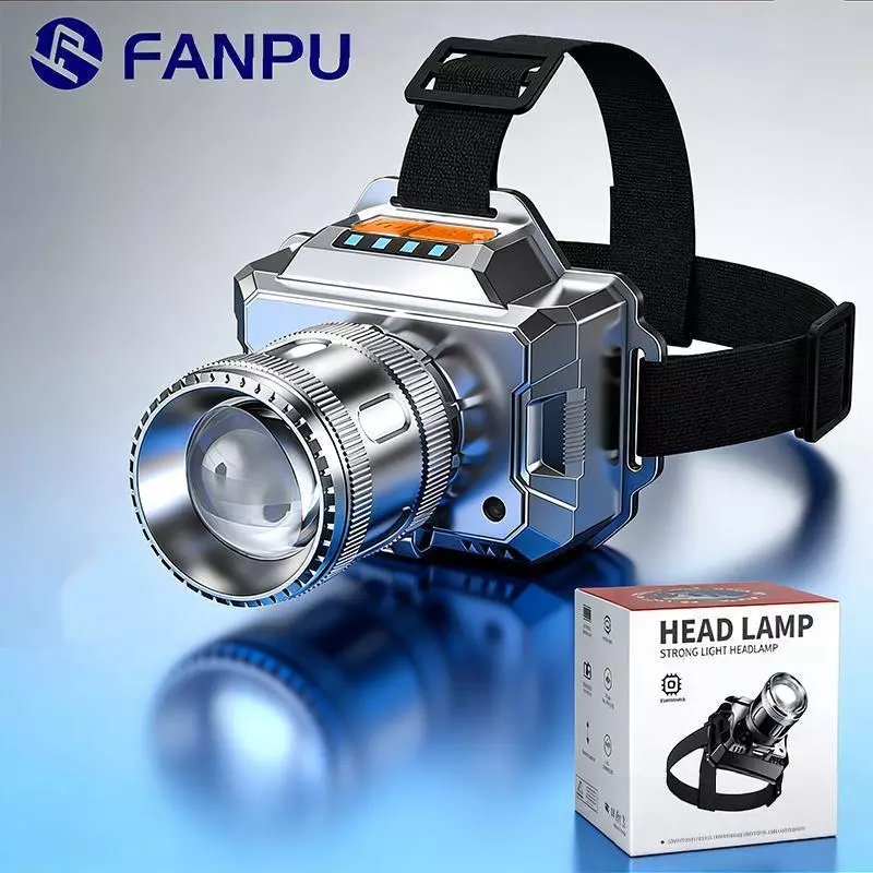 Đèn LED Thu Phóng Tiêu Cự, Đèn Pin Đội Đầu 3 Chế Độ Sáng Tiện Dụng, Phù Hợp Cho Câu Cá Đêm, Đi Rừng