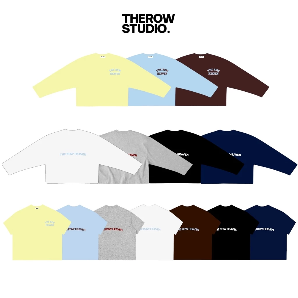 ROW003 THEROW Áo Thun Boxy Local Brand Tay Ngắn - Tay Dài Cotton 250gsm "HEAVEN" Áo Phông Forrm Rộng Kiểu Đẹp Unisex Hè