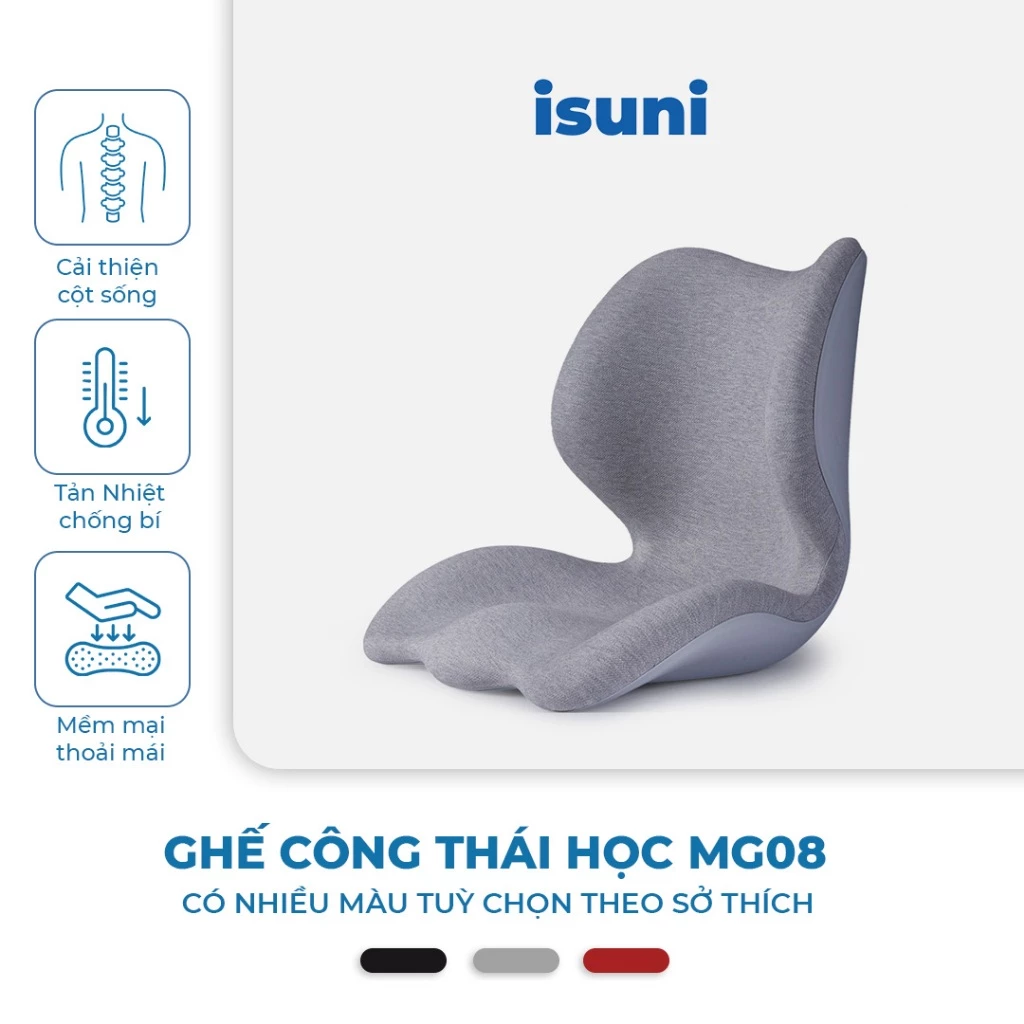 Ghế Điều Chỉnh Tư Thế Ngồi ISUNI BẢN MG08 Ghế Tựa Lưng Chống Gù Công Thái Học Giảm Đau Mỏi Lưng