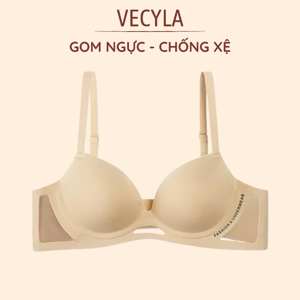 Áo lót su nữ VECYLA - Áo ngực AoLiTong A 206/ 207 không gọng phối lưới quả tròn nâng ngực