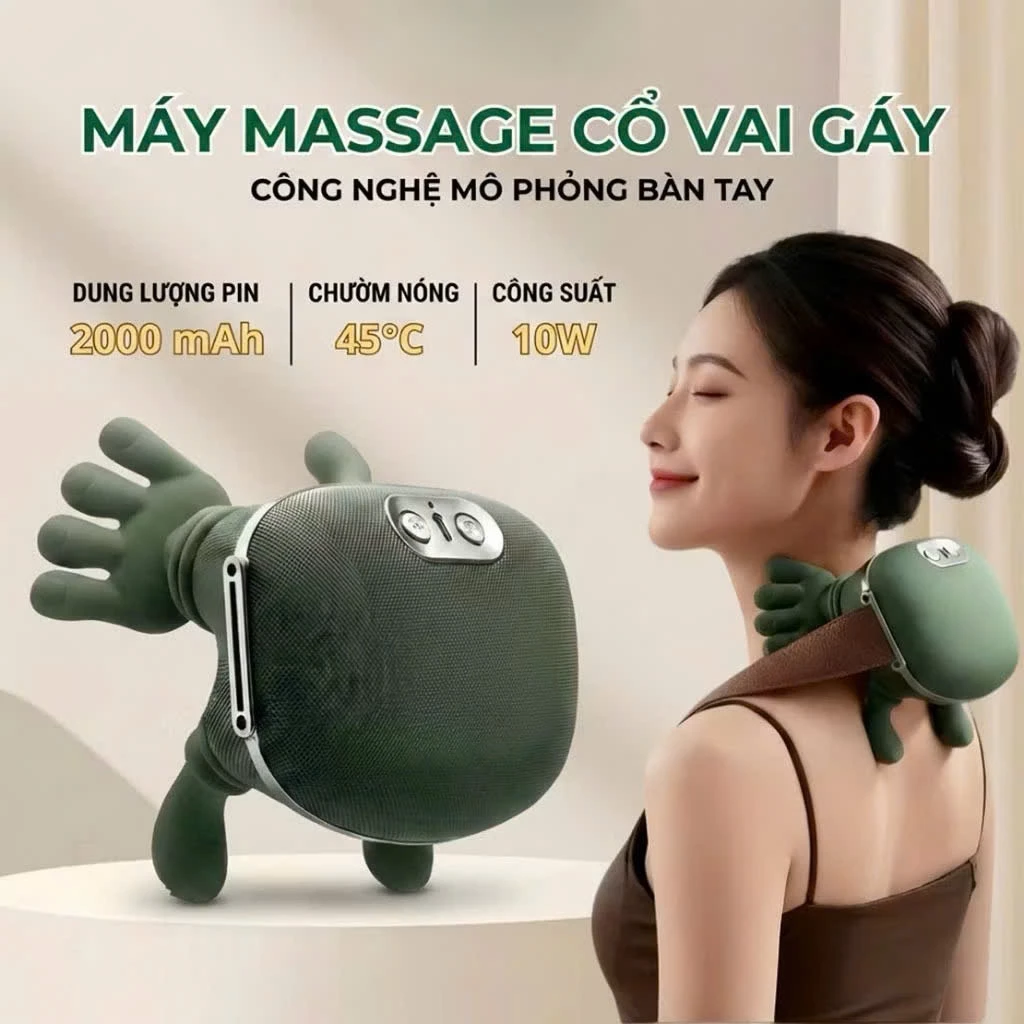 Máy Massage Cổ Vai Gáy N7 Mô Phỏng Bàn Tay Người Nhiệt Hồng Ngoại 45°C Giảm Đau Mỏi Tức Thì