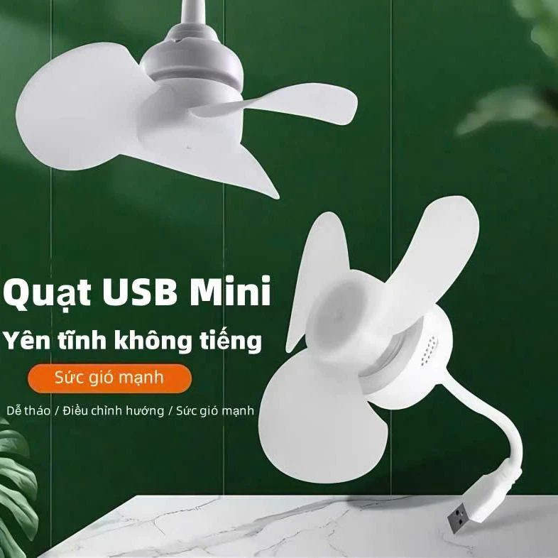 Quạt Cầm Tay Mùa Hè Ngoài Trời Và Du Lịch Đầu Cắm USB Làm Mát Im Lặng Không Dây Mini