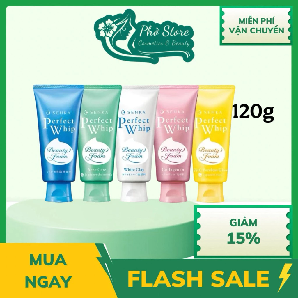 Sữa Rửa Mặt Senka Perfect Whip 100g, 120g