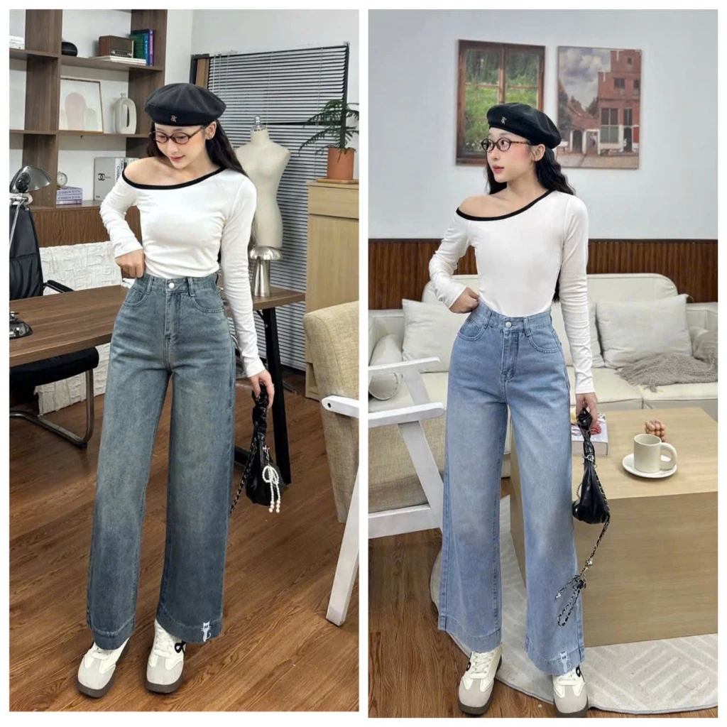 QUẦN JEANS NỮ, QUẦN BÒ NỮ CẠP CAO THÊU MÈO LƯNG VÀ LAI, CÓ SIZE ĐẾN 65 KG MS 222