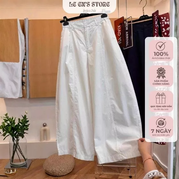 Quần Ống Rộng Nữ Thô Kaki – Quần Dài Suông Form Chuẩn, Tôn Dáng, Thoáng Mát-Q122