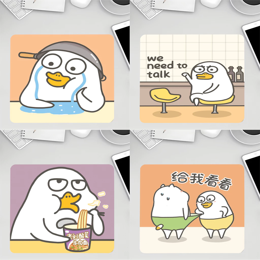 Lót Chuột Vịt Meme Phong Cách So Cute – Deskmat Trang Trí Bàn Làm Việc , Bàn Học , Chống Trượt
