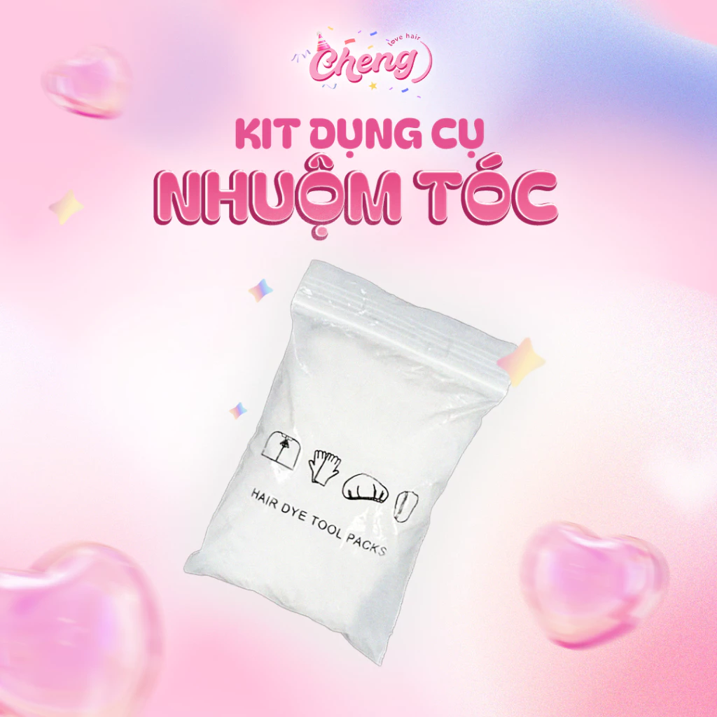 [QUÀ TẶNG KO BÁN] Dụng cụ hỗ trợ tự nhuộm tóc tại nhà (Áo choàng, Găng tay, Chùm đầu, Chùm tai) | Chenglovehairs